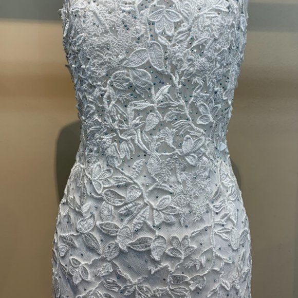 Wedding Bridal Sleeveless Party Formal Prom Long Maxi Lace up Back Dress ас7014 - Picture 6 of 9